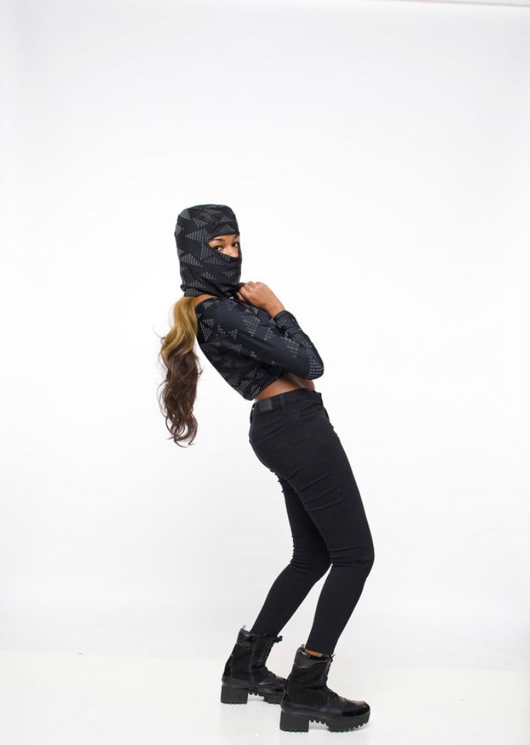 Reflective Tri- printed crop top