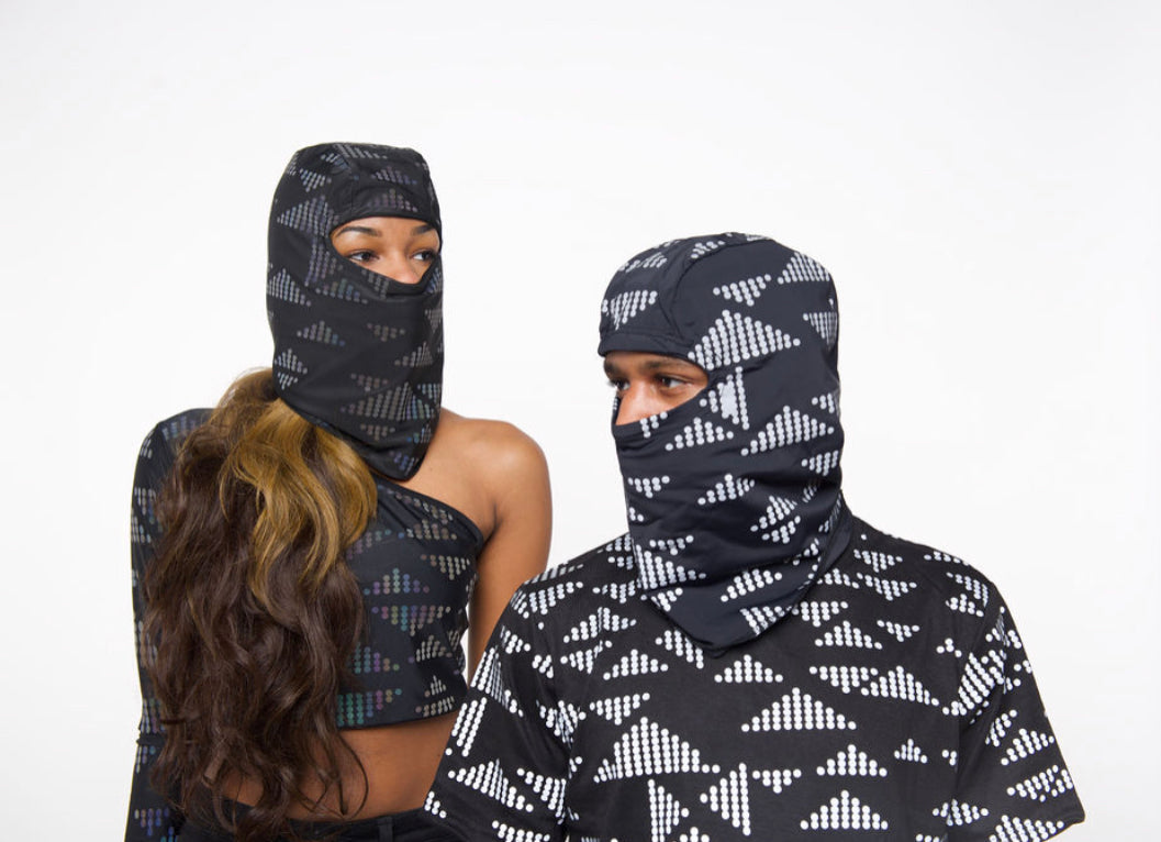 Reflective Tri- printed Ski-mask