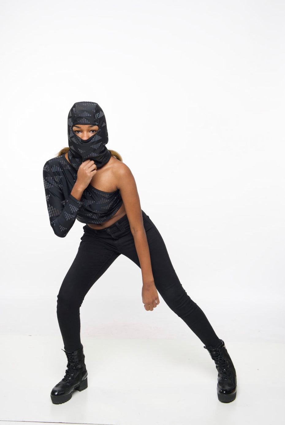 Reflective Tri- printed crop top