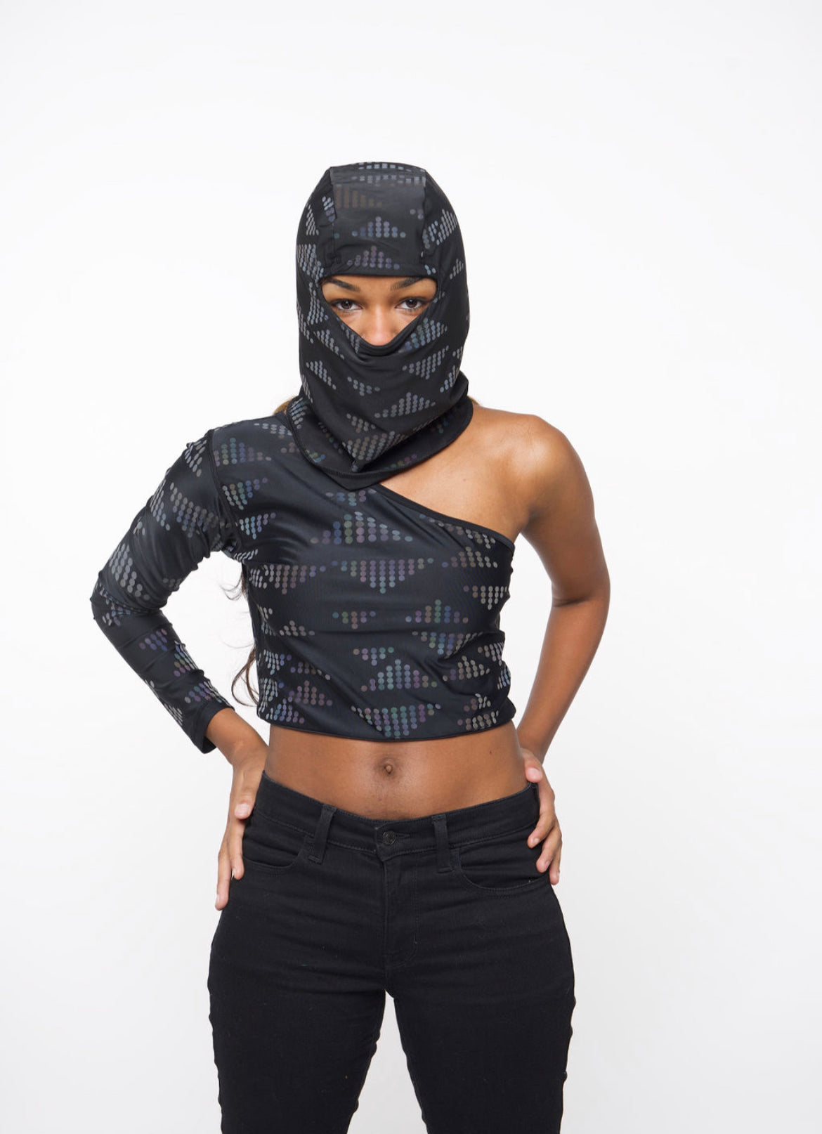 Iridescent Tri- printed Ski mask