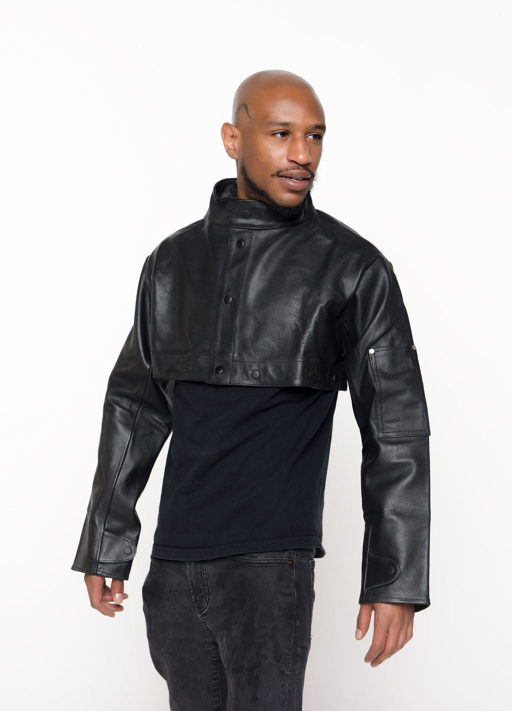 Leather Cropped Jacket