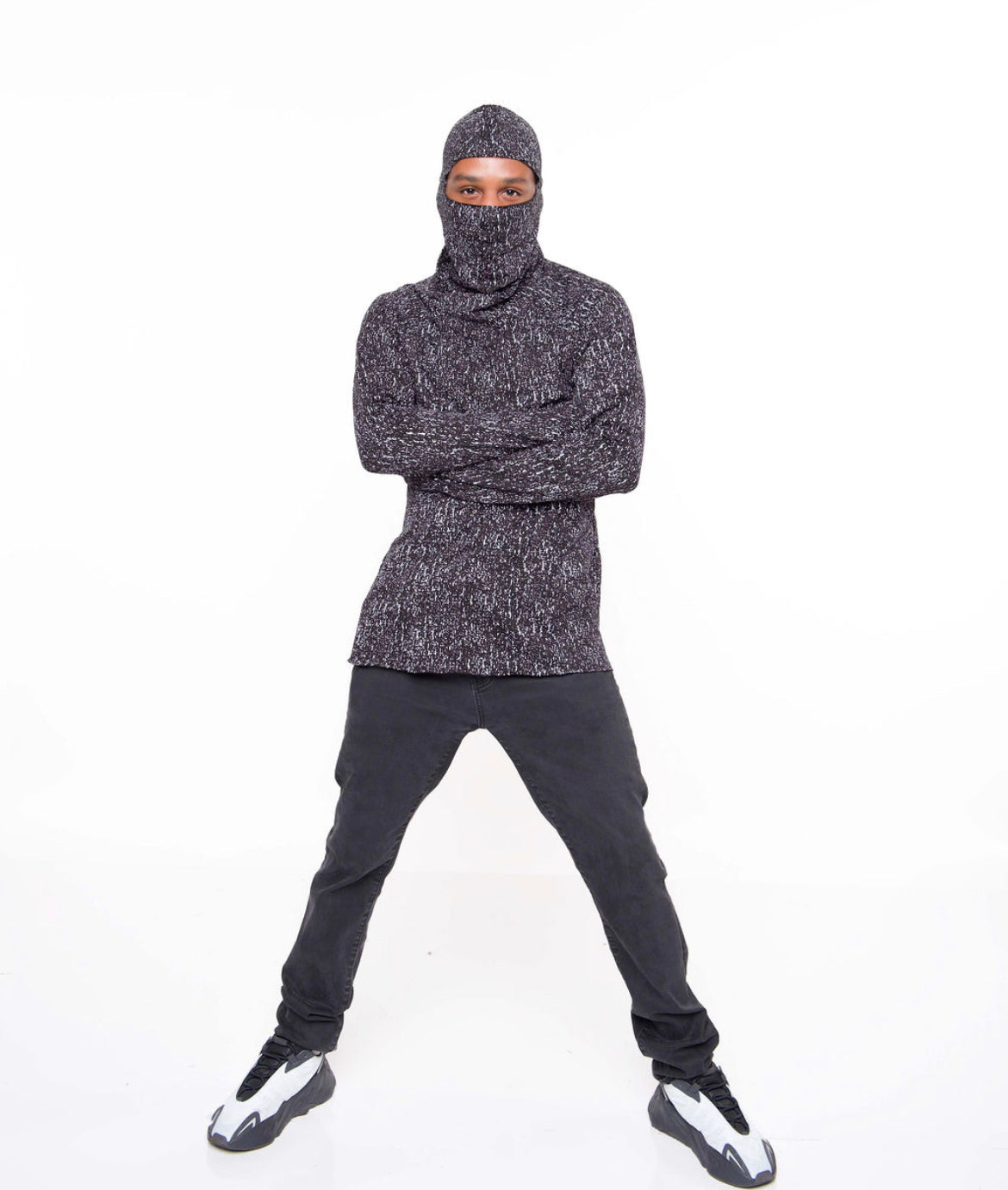 Silver Rain Print Long Sleeve Shirt