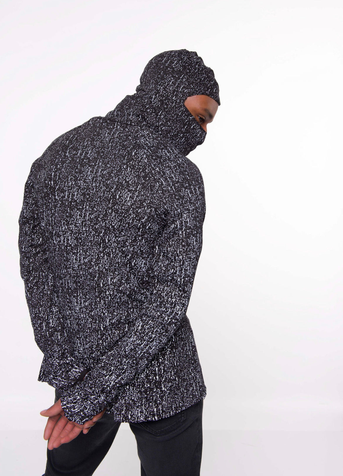 Silver Rain Print Long Sleeve Shirt