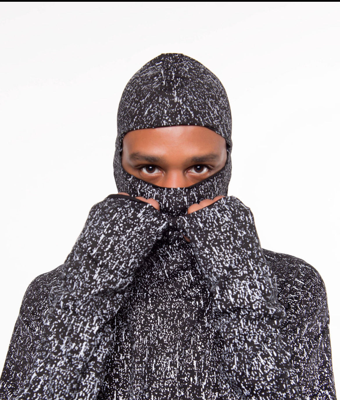 Silver Rain Drop Printed Ski-Mask Balacalava