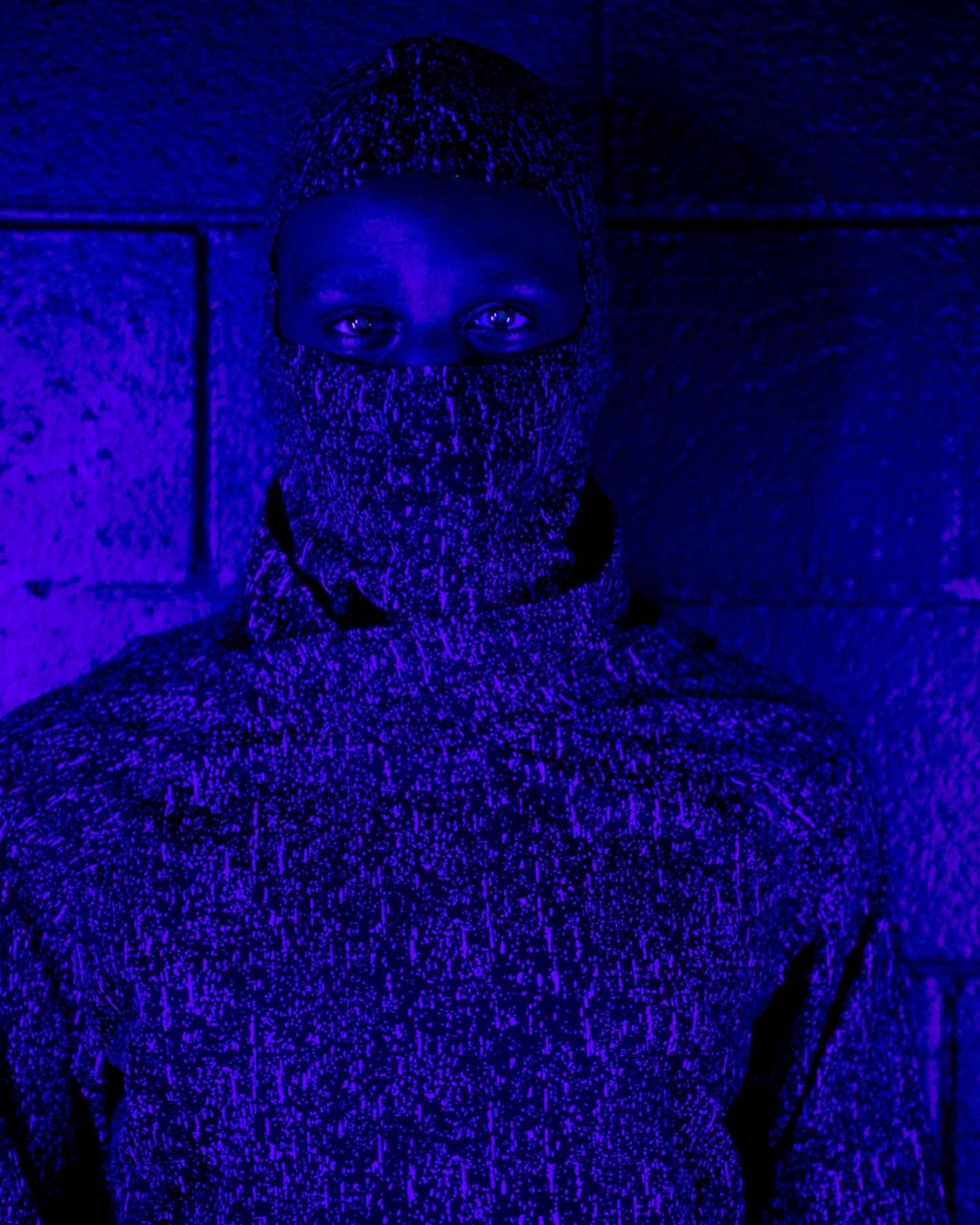 Silver Rain Drop Printed Ski-Mask Balacalava